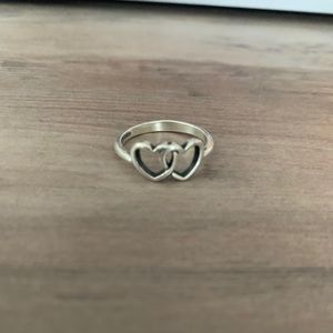 James Avery double heart ring